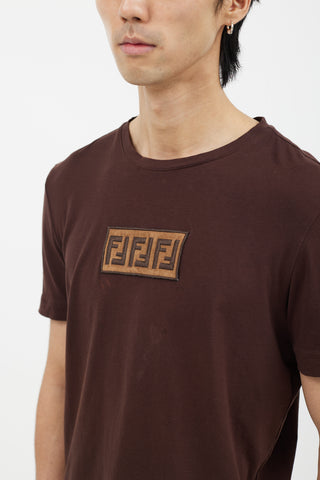 Fendi Brown Monogram Logo T-Shirt