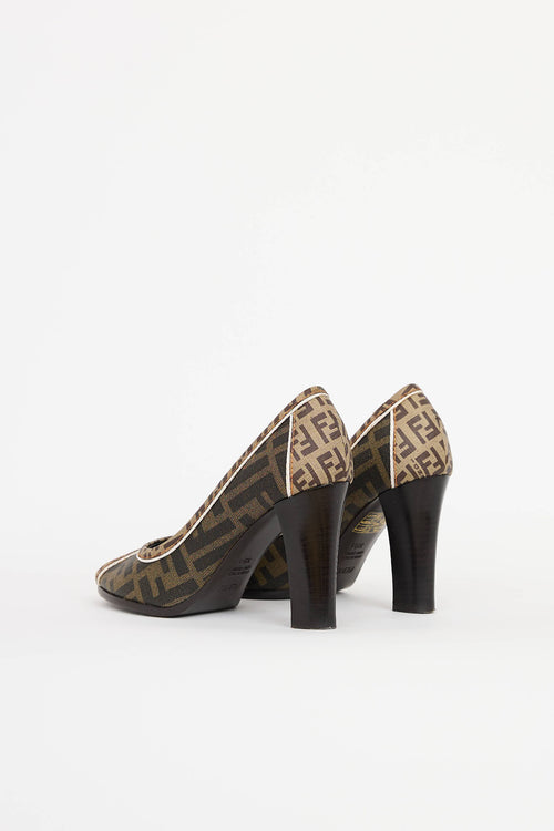Fendi Zucca Peep Toe Heel