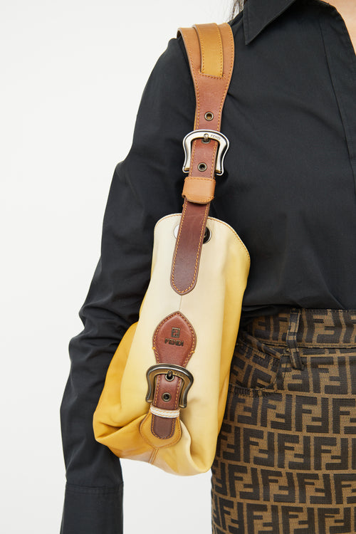 Fendi Yellow & Brown Doctor B Ombre Bag