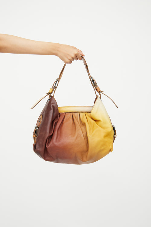 Fendi Yellow & Brown Doctor B Ombre Bag