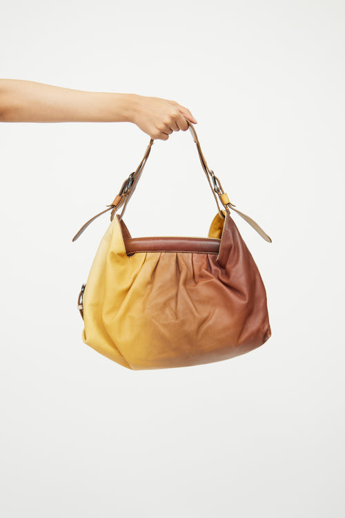 Fendi Yellow & Brown Doctor B Ombre Bag