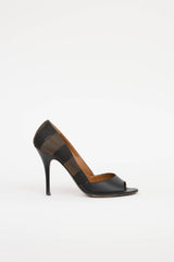 Fendi Striped Peep Toe Pump