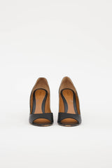 Fendi Striped Peep Toe Pump