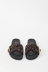 Fendi Brown & Black FF Toggle Slide