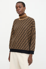 Fendi Cashmere FF Zucca Turtleneck Sweater