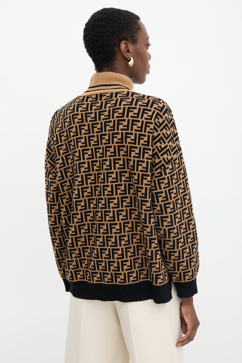Fendi Cashmere FF Zucca Turtleneck Sweater