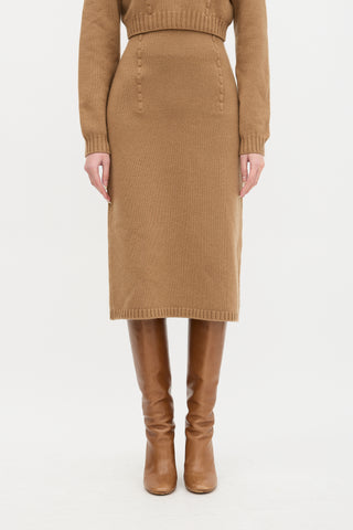 Fendi Cashmere Midi Skirt