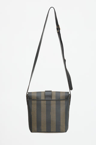 Fendi Coated Canvas Striped Messenger Bag