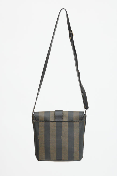 Fendi Coated Canvas Striped Messenger Bag