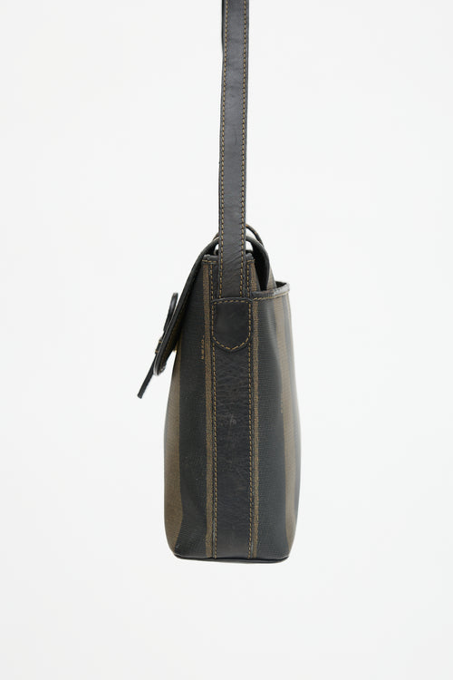 Fendi Coated Canvas Striped Messenger Bag