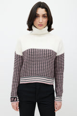 Fendi Cream & Multicolour Wool Knit Sweater