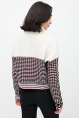 Fendi Cream & Multicolour Wool Knit Sweater