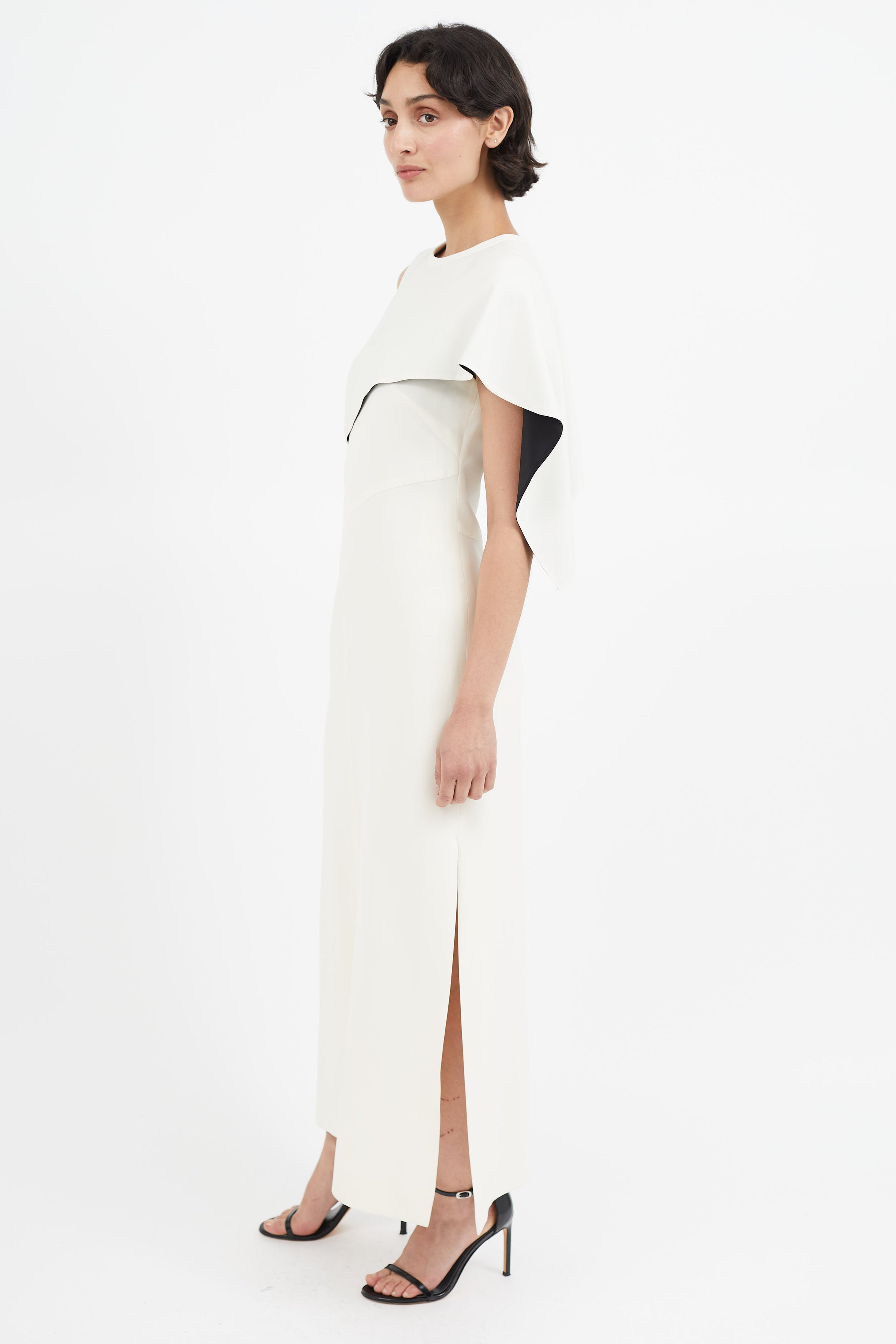 fendi dress one shoulder Vintage Fendi by Karl Lagerfeld Coral Draped Dress Size 42 IT (6/8)