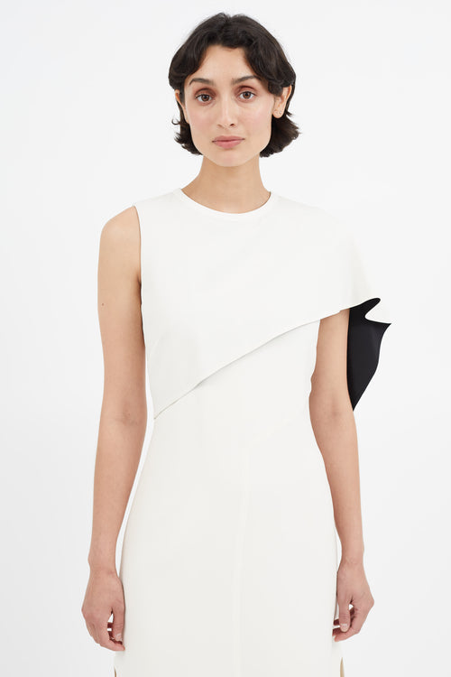 Fendi Cream One Sleeve Dress