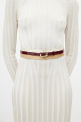Fendi Cream & Red layered Leather Belt