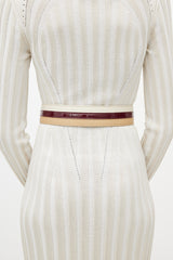 Fendi Cream & Red layered Leather Belt
