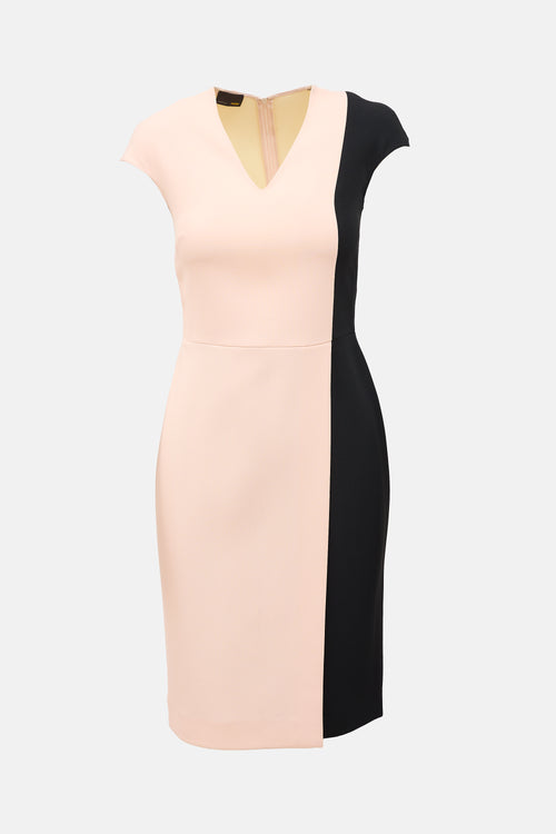 Fendi Crepe Colour Block Dress