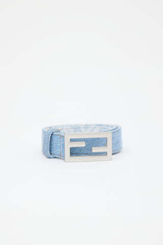 Fendi Denim FF Logo Belt