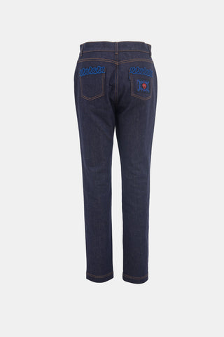 Fendi Embroidered Pocket Jeans