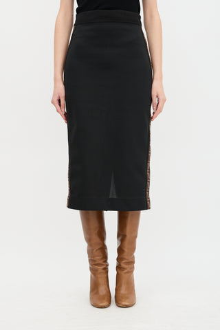 Fendi FF Monogram Trim Skirt