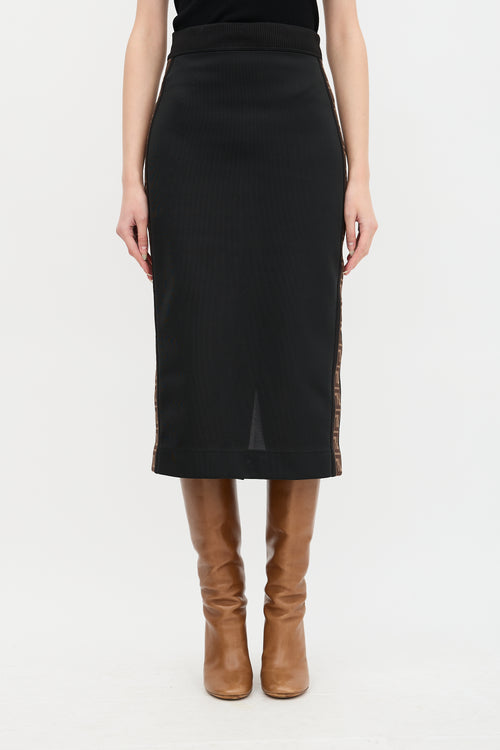 Fendi FF Monogram Trim Skirt