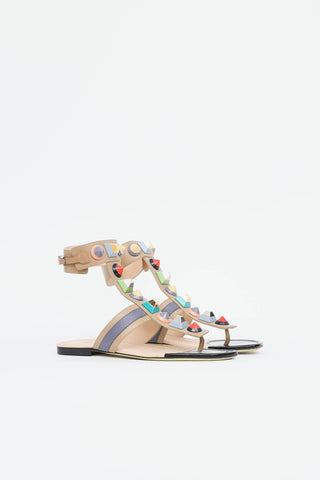 Fendi Studded Gladiator Sandal