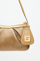Fendi Gold Leather FF Metallic Bag