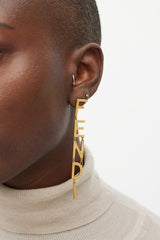 Fendi Logo Drop Earrings