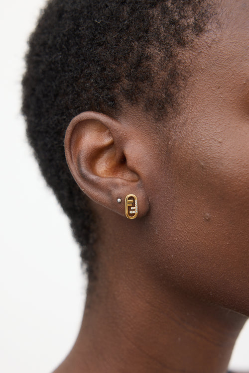 Fendi O'Lock Crystal Single Earring
