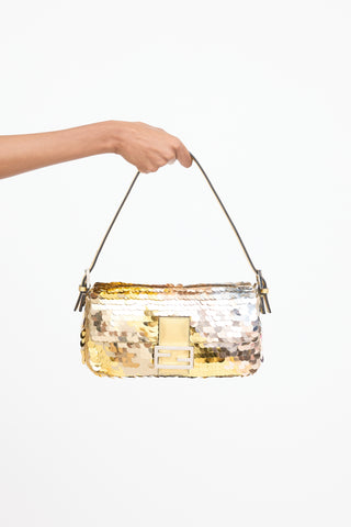 Fendi Gold Re-Edition Baguette Bag