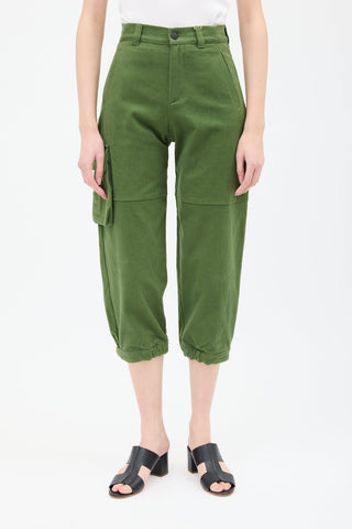 Fendi Green FF Cargo Cropped Trouser