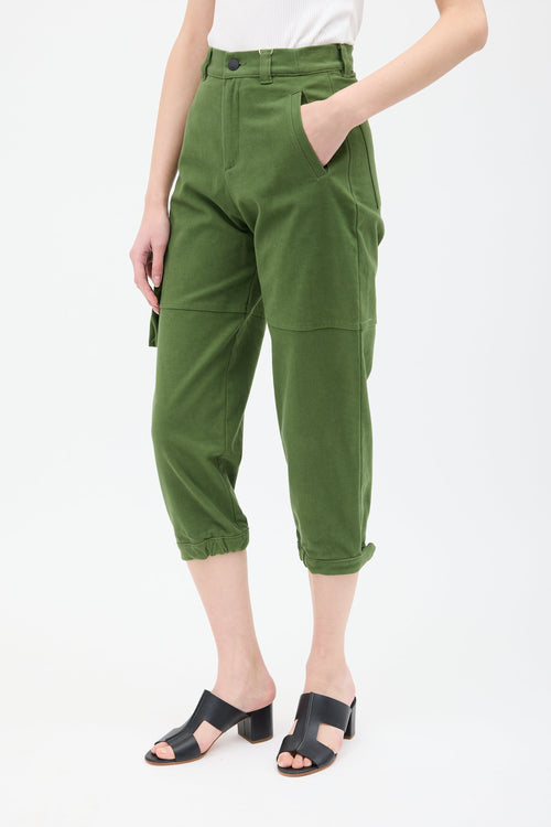 Fendi Green FF Cargo Cropped Trouser