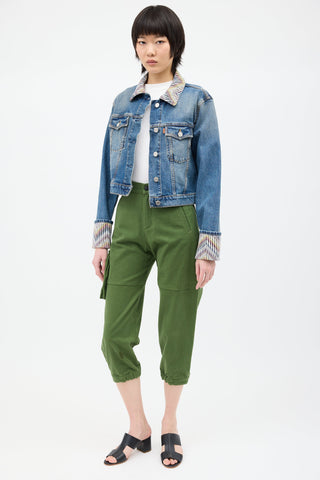 Fendi Green FF Cargo Cropped Trouser