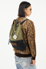 Fendi Green & Multicolour Angry Eyes Backpack