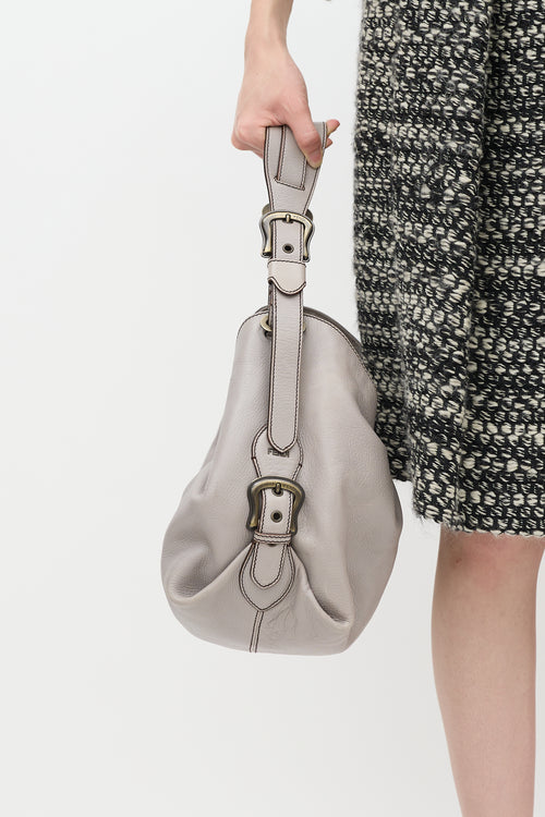 Fendi Grey Leather Borsa Bag