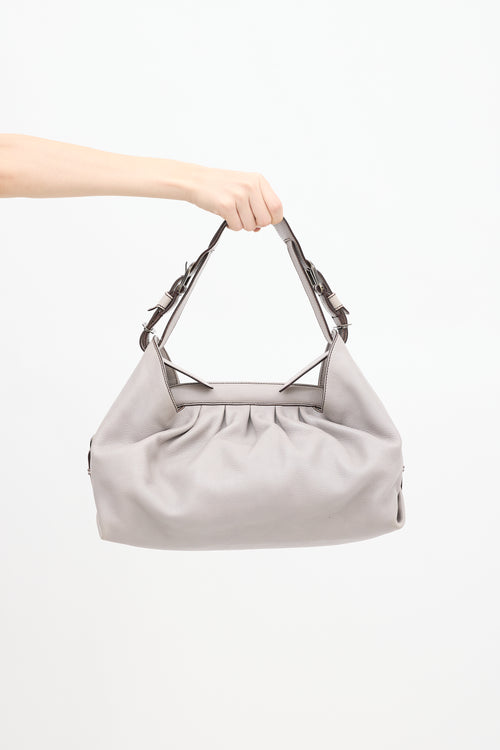 Fendi Grey Leather Borsa Bag