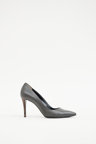 Fendi Grey Leather Heel