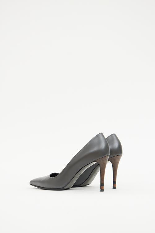 Fendi Fendi Grey Leather Heel