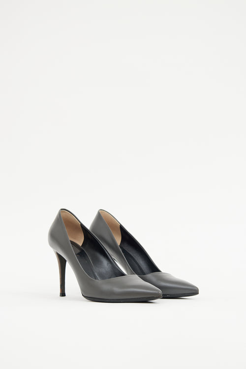 Fendi Grey Leather Heel