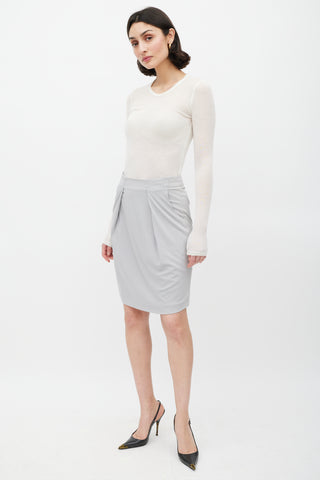 Fendi Grey Pleated Mini Skirt