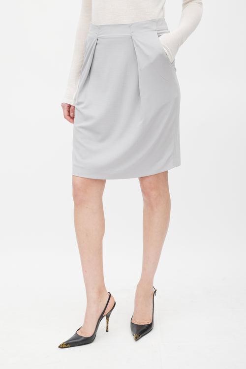 Fendi Grey Pleated Mini Skirt