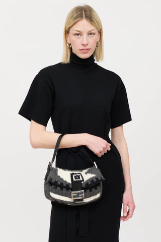 Fendi Wool Knit Baguette Bag
