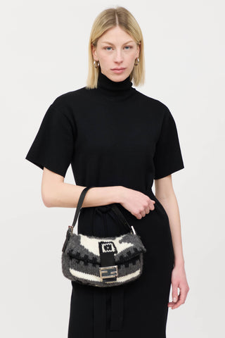 Fendi Wool Knit Baguette Bag