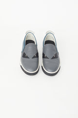 Fendi Grey & Navy Monster Studded Sneaker