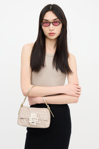 Fendi Jacquard Mamma Baguette Bag