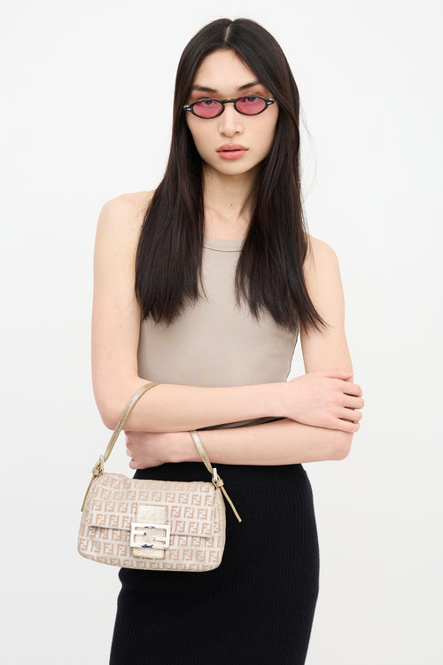 Fendi Jacquard Mamma Baguette Bag
