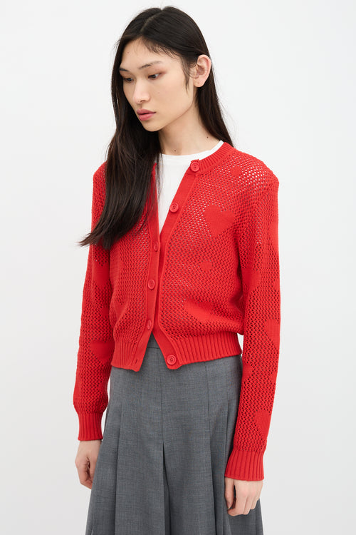 Fendi Knit Heart Cardigan