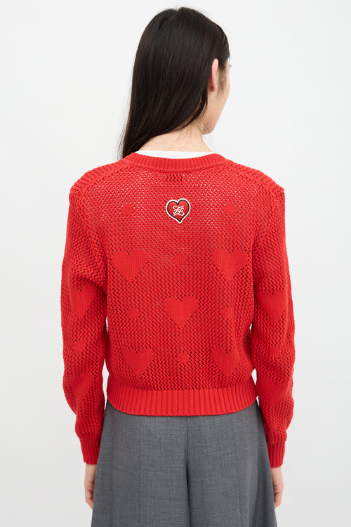 Fendi Knit Heart Cardigan