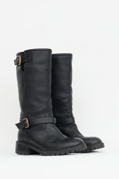 Fendi Leather Biker Boot
