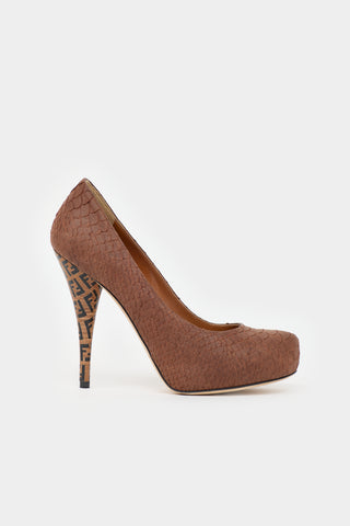 Fendi Leather Platform  Pump